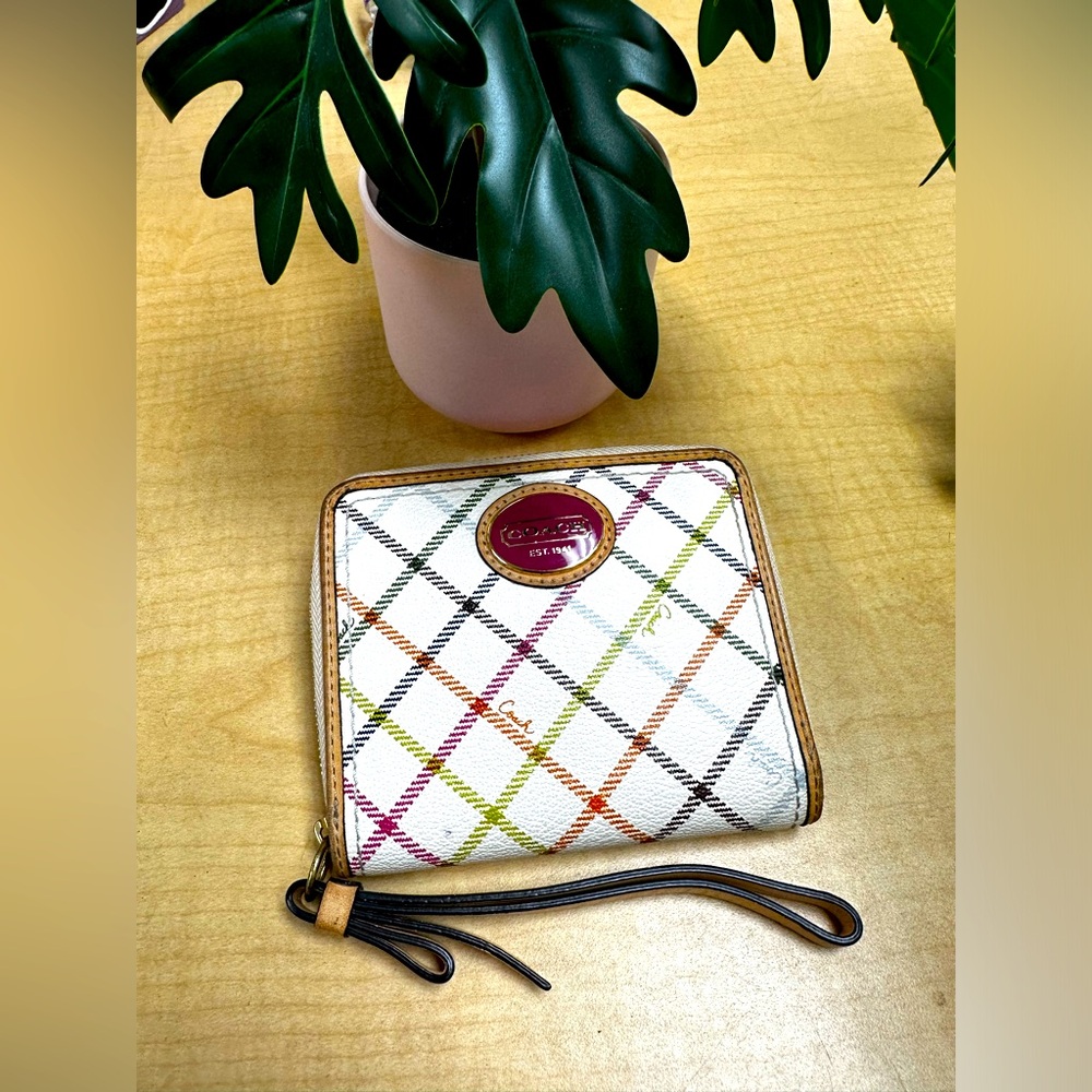 Coach Multicolor Plaid Wallet